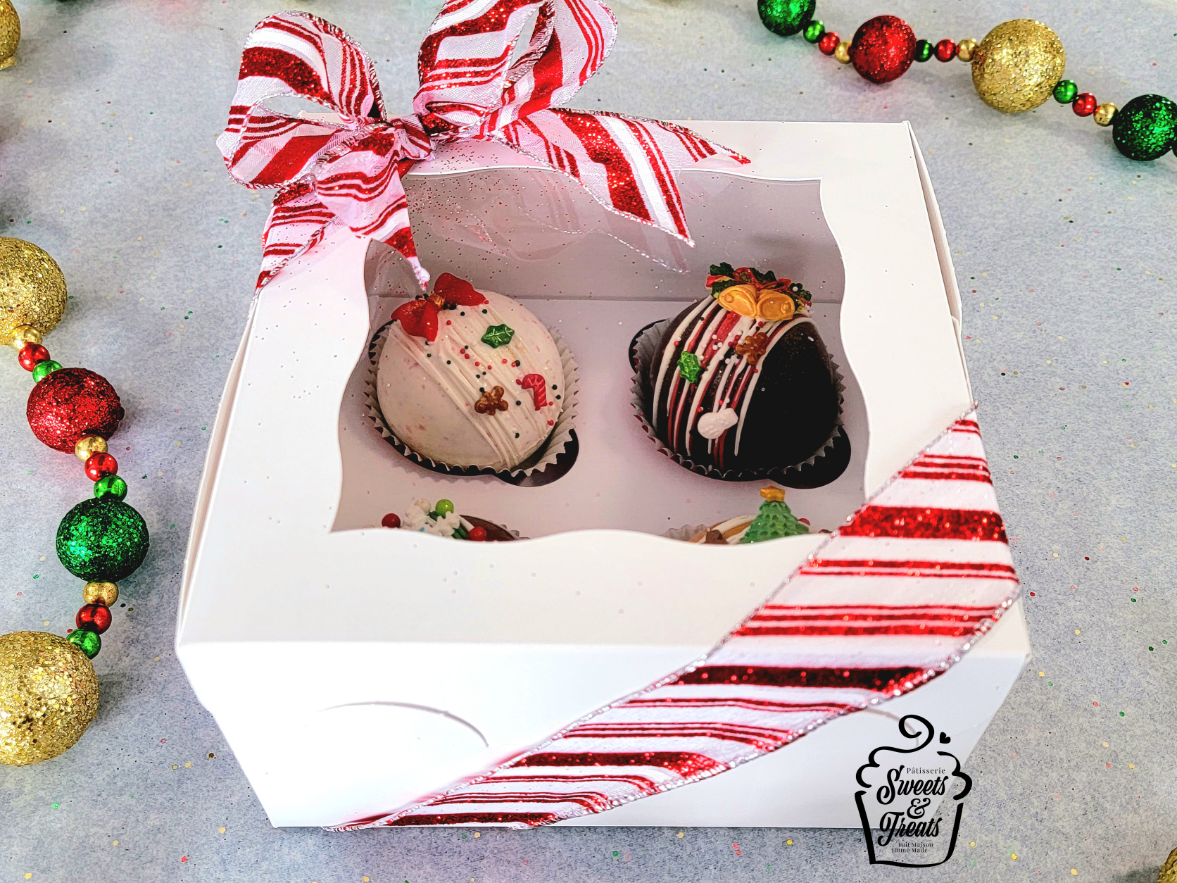 Ensemble de 4 Bombes de Chocolat Chaud de Noël - Set of 4 Christmas Hot Chocolate Bombs